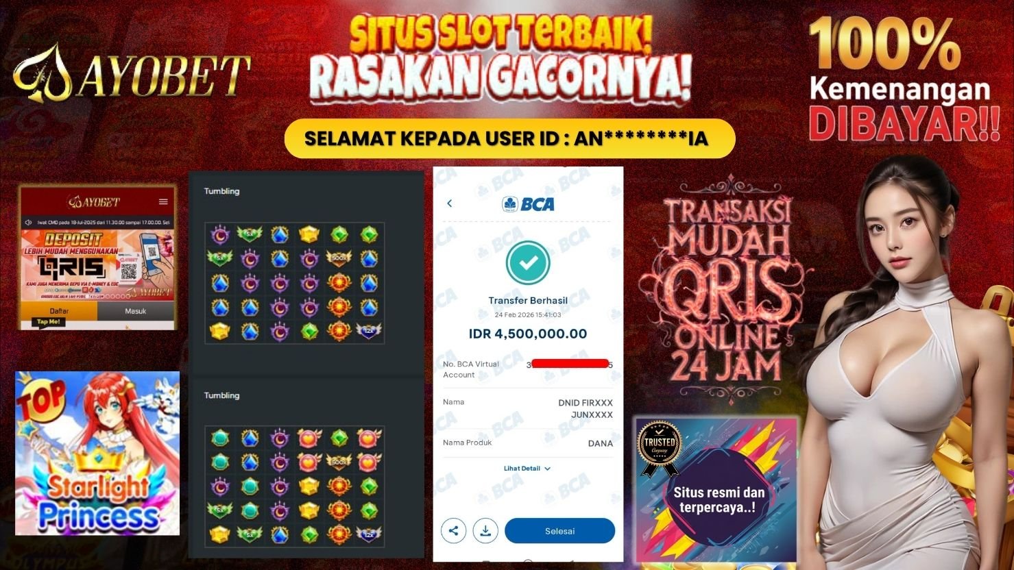 AYOBET JACKPOT SLOT STARLIGHT PRINCESS